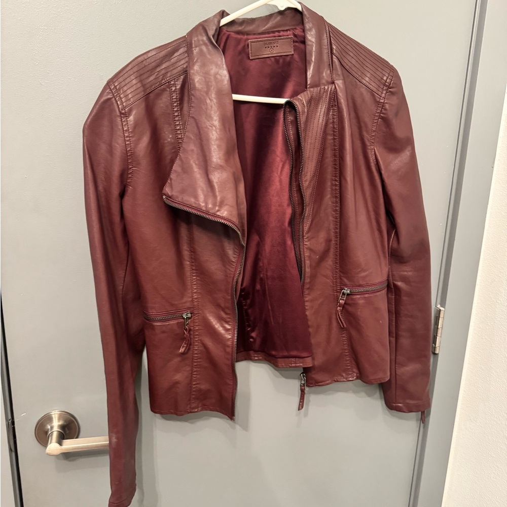 Blank NYC Burgundy Leather Jacket